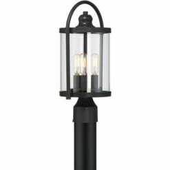 Best Pirce 🧨 John Timberland Modern Outdoor Post Light Fixture Black 15 3/4" Cylindrical Glass Exterior House Porch Patio Garden Yard Walkway 🎉 -Outdoor Lighting Store unnamed file 2406