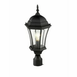 Budget ๐ 1 Light Outdoor Incandescent Post Sconce Black - Aurora Lighting ๐ฅฐ