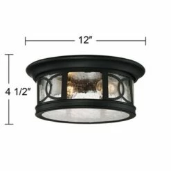 Hot Sale ✔️ John Timberland Outdoor Ceiling Light Fixture Black 12" Seedy Glass for Exterior House Porch 👍 -Outdoor Lighting Store unnamed file 244