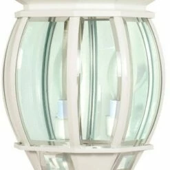 Coupon โ๏ธ 3 Light Outdoor Post Lantern with Beveled Glass Shade White - Aurora Lighting โ
