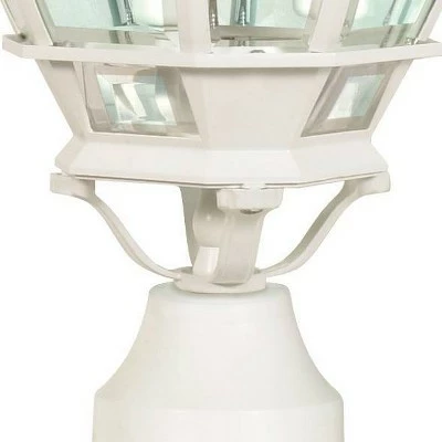 Coupon ✔️ 3 Light Outdoor Post Lantern with Beveled Glass Shade White - Aurora Lighting ⌛ 4 Coupon ✔️ 3 Light Outdoor Post Lantern with Beveled Glass Shade White - Aurora Lighting ⌛ - Image 2