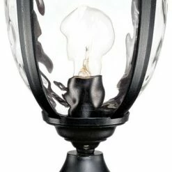 Outlet ❤️ John Timberland Post Light Pier Mount Textured Black 24 1/2" 🔨 Hammered Glass for Deck Porch Patio 🌟 -Outdoor Lighting Store unnamed file 2447