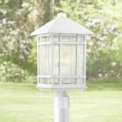 Wholesale 🎉 Kathy Ireland Sierra Craftsman 18"H White Outdoor Post Mount Light ❤️