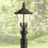 Best deal 🥰 Franklin Iron Works Outdoor Post Light Fixture LED Dimmable Bronze 19" Clear Seedy Glass for Exterior Garden Yard Driveway 🎉 -Outdoor Lighting Store unnamed file 2463