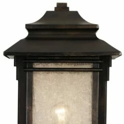 Wholesale 🌟 Franklin Iron Works Rustic Outdoor Post Light Walnut Bronze Vintage 21 1/2" Frosted Cream Glass Lantern for Exterior Garden Yard 😍