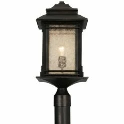 Wholesale 🌟 Franklin Iron Works Rustic Outdoor Post Light Walnut Bronze Vintage 21 1/2" Frosted Cream Glass Lantern for Exterior Garden Yard 😍 -Outdoor Lighting Store unnamed file 2472