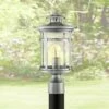 Buy 🔔 Franklin Iron Works Industrial Outdoor Post Light Chrome 16" Clear Seedy Glass Lantern for Exterior Garden Yard Patio Driveway 🧨 -Outdoor Lighting Store unnamed file 2492