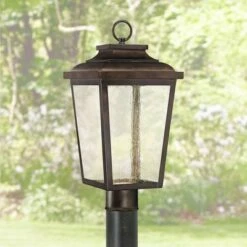 Best Pirce 👍 Minka Lavery Irvington Manor 18" High Bronze LED Outdoor Post Light ✔️