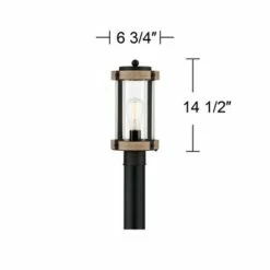 Best reviews of 🌟 John Timberland Rustic Outdoor Post Light Fixture Black Metal Gray Wood Finish 14 1/2" Clear Glass for Exterior House Porch Patio Outside 🤩 -Outdoor Lighting Store unnamed file 2508