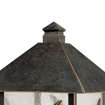 Best Sale ✨ Franklin Iron Works Country Cottage Post Light French Bronze Leaf and Vine Motif 17" Clear Seedy Glass for Exterior Garden Yard ⭐ 4 Best Sale ✨ Franklin Iron Works Country Cottage Post Light French Bronze Leaf and Vine Motif 17" Clear Seedy Glass for Exterior Garden Yard ⭐ - Image 2