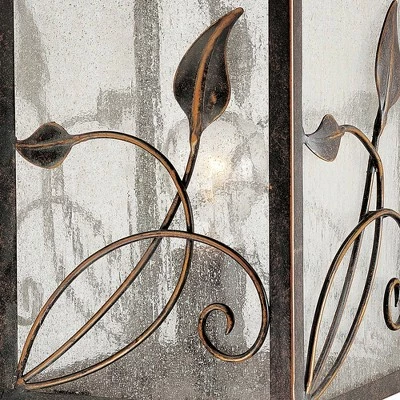 Best Sale ✨ Franklin Iron Works Country Cottage Post Light French Bronze Leaf and Vine Motif 17" Clear Seedy Glass for Exterior Garden Yard ⭐ 5 Best Sale ✨ Franklin Iron Works Country Cottage Post Light French Bronze Leaf and Vine Motif 17" Clear Seedy Glass for Exterior Garden Yard ⭐ - Image 3