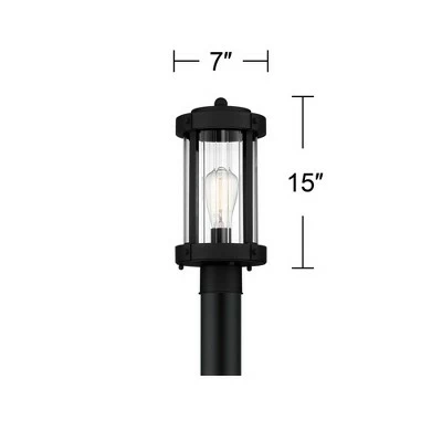 Best Pirce ⌛ John Timberland Modern Outdoor Post Light Fixture Textured Black Metal 15" Clear Glass for Exterior House Porch Patio Outside Deck 🔔 7 Best Pirce ⌛ John Timberland Modern Outdoor Post Light Fixture Textured Black Metal 15" Clear Glass for Exterior House Porch Patio Outside Deck 🔔 - Image 5