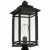 Budget 😍 John Timberland Mission Outdoor Post Light Fixture Matte Black Metal 19 1/2" Clear Glass for Exterior House Porch Patio Deck Home 🥰