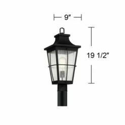 Discount 😍 John Timberland Modern Outdoor Post Light Black 19 1/2" Clear Seeded Tapered Glass Exterior House Porch Patio Outside Deck Garage ⌛ -Outdoor Lighting Store unnamed file 2568