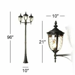 Top 10 😉 John Timberland Traditional Outdoor Post Light Street Lantern 3 Light Veranda Bronze 96" Clear 🔨 Hammered Glass for Exterior Yard 🌟 -Outdoor Lighting Store unnamed file 2578