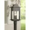 Discount ❤️ Franklin Iron Works Rustic Outdoor Post Light Fixture LED Black Specked Gray 35 1/2" Clear Glass for Exterior Garden Yard Driveway 👏