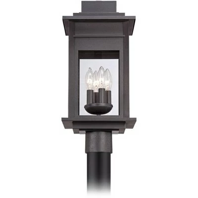 Discount ❤️ Franklin Iron Works Rustic Outdoor Post Light Fixture LED Black Specked Gray 35 1/2" Clear Glass for Exterior Garden Yard Driveway 👏 4 Discount ❤️ Franklin Iron Works Rustic Outdoor Post Light Fixture LED Black Specked Gray 35 1/2" Clear Glass for Exterior Garden Yard Driveway 👏 - Image 2