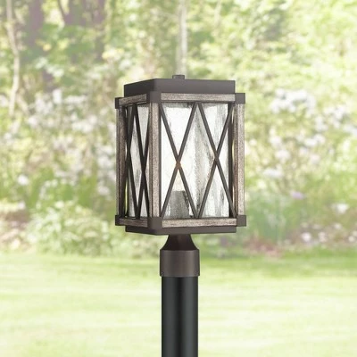 New ✔️ Possini Euro Design Rustic Outdoor Post Light Fixture Bronze Wood Finish 16" Clear Seedy Glass Lantern for Garden Yard Driveway Walkway ⌛ 2 New ✔️ Possini Euro Design Rustic Outdoor Post Light Fixture Bronze Wood Finish 16" Clear Seedy Glass Lantern for Garden Yard Driveway Walkway ⌛