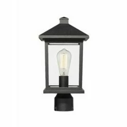 Budget ๐ 1 Light Outdoor Post Mount Pendant Black - Aurora Lighting ๐