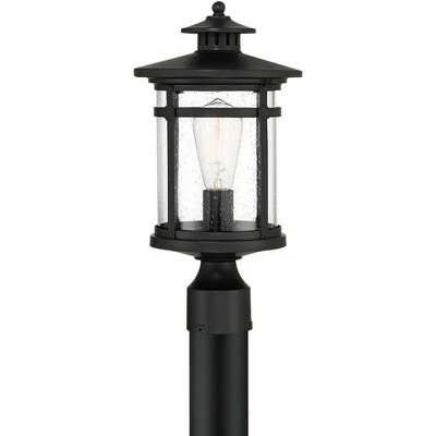 Outlet ❤️ Franklin Iron Works Modern Outdoor Post Light Matte Black 16 1/4" Clear Seedy Glass Exterior House Porch Patio Outside Deck Garage 😉 6 Outlet ❤️ Franklin Iron Works Modern Outdoor Post Light Matte Black 16 1/4" Clear Seedy Glass Exterior House Porch Patio Outside Deck Garage 😉 - Image 4