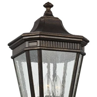 New ๐งจ Feiss Cotswold Lane 22 1/2"H Bronze and Seeded Glass Post Light โญ 4 New ๐งจ Feiss Cotswold Lane 22 1/2"H Bronze and Seeded Glass Post Light โญ - Image 2