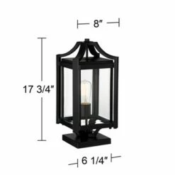 Best Sale 😉 Franklin Iron Works Rockford Collection 17 3/4" High Black Pier Mount Light 😀 -Outdoor Lighting Store unnamed file 2645