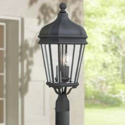 Best Pirce 👍 Minka Lavery Harrison 25" High Black Outdoor Post Light ❤️