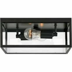 Buy 🎉 John Timberland Modern Outdoor Ceiling Light Fixture Matte Black 12" Clear Glass Panels Square Exterior House Porch Patio Outside ✨ -Outdoor Lighting Store unnamed file 271