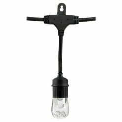 Promo 🔔 9ct Classic Café Outdoor String Lights Integrated LED Bulb - Black Wire - Enbrighten 👍