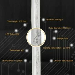 Buy 😀 Costway 100' 2 Wire LED Rope Light ❄ Christmas Decorative Party In/Outdoor 110V Warm White 🎉 -Outdoor Lighting Store unnamed file 2860