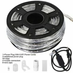 Buy 😀 Costway 100' 2 Wire LED Rope Light ❄ Christmas Decorative Party In/Outdoor 110V Warm White 🎉 -Outdoor Lighting Store unnamed file 2864