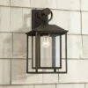 Flash Sale 🎁 John Timberland Mission Outdoor Wall Light Fixture Bronze 18" Textured Glass for Exterior House Porch Patio Deck 🔥