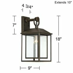 Flash Sale 🎁 John Timberland Mission Outdoor Wall Light Fixture Bronze 18" Textured Glass for Exterior House Porch Patio Deck 🔥 -Outdoor Lighting Store unnamed file 2899