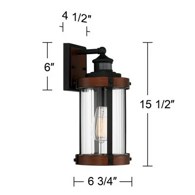 Discount โจ John Timberland Industrial Outdoor Wall Light Fixture Dark Wood Finish Black 15 1/2" Motion Sensor Clear Glass for Exterior House Porch ๐ 8 Discount โจ John Timberland Industrial Outdoor Wall Light Fixture Dark Wood Finish Black 15 1/2" Motion Sensor Clear Glass for Exterior House Porch ๐ - Image 6