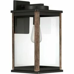 New 💯 John Timberland Farmhouse Rustic Outdoor Wall Light Fixture Dark Bronze Wood Finish Grain 17" Glass Exterior House Porch Patio Outside ✔️ -Outdoor Lighting Store unnamed file 2935