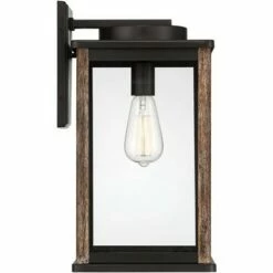 New 💯 John Timberland Farmhouse Rustic Outdoor Wall Light Fixture Dark Bronze Wood Finish Grain 17" Glass Exterior House Porch Patio Outside ✔️ -Outdoor Lighting Store unnamed file 2936