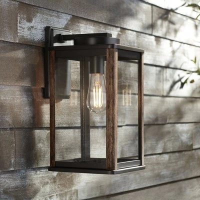 Cheapest ๐ฏ John Timberland Modern Farmhouse Outdoor Wall Light Fixture Dark Bronze Wood Finish Grain 14 1/4" Clear Glass Panels Exterior House Porch โ 3 Cheapest ๐ฏ John Timberland Modern Farmhouse Outdoor Wall Light Fixture Dark Bronze Wood Finish Grain 14 1/4" Clear Glass Panels Exterior House Porch โ
