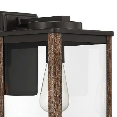 Cheapest ๐ฏ John Timberland Modern Farmhouse Outdoor Wall Light Fixture Dark Bronze Wood Finish Grain 14 1/4" Clear Glass Panels Exterior House Porch โ 4 Cheapest ๐ฏ John Timberland Modern Farmhouse Outdoor Wall Light Fixture Dark Bronze Wood Finish Grain 14 1/4" Clear Glass Panels Exterior House Porch โ - Image 2