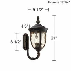 Discount ✨ John Timberland Outdoor Wall Light Fixture Bronze 21" 🔨 Hammered Glass Sconce for House Deck Patio 🛒 -Outdoor Lighting Store unnamed file 2963
