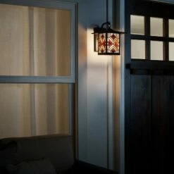 Coupon 🤩 11.75" Stained Glass 1-Light Tiffany Style Bronze Outdoor Lantern Wall Sconce - River of Goods 👏 -Outdoor Lighting Store unnamed file 2967