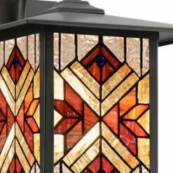 Coupon 🤩 11.75" Stained Glass 1-Light Tiffany Style Bronze Outdoor Lantern Wall Sconce - River of Goods 👏 -Outdoor Lighting Store unnamed file 2968