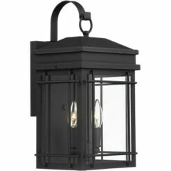 Outlet 🤩 John Timberland Outdoor Wall Light Fixture Textured Black Steel 17" Clear Glass Lantern for Exterior House Porch Patio Deck 🔥 -Outdoor Lighting Store unnamed file 2982