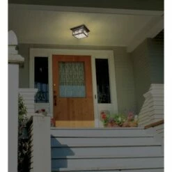 Promo 👏 Franklin Iron Works Country Cottage Outdoor Ceiling Light French Bronze Leaf and Vine Motif 11" Clear Seedy Glass for Patio Porch 👏 -Outdoor Lighting Store unnamed file 301