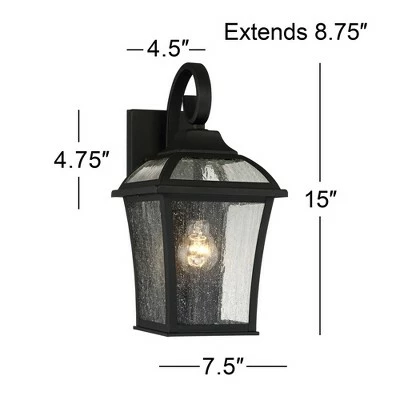 Best deal ๐งจ John Timberland Traditional Outdoor Wall Lights Fixture Set of 2 Carriage Style Textured Black 15" Clear Seedy Glass for House ๐ 9 Best deal ๐งจ John Timberland Traditional Outdoor Wall Lights Fixture Set of 2 Carriage Style Textured Black 15" Clear Seedy Glass for House ๐ - Image 7