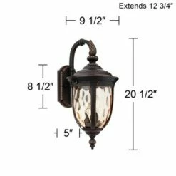 Best deal ⭐ John Timberland Vintage Outdoor Wall Light Fixture Bronze Metal 20 1/2" Champagne 🔨 Hammered Glass for Exterior House Porch Patio 👍 -Outdoor Lighting Store unnamed file 3018