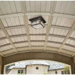 Promo 👏 Franklin Iron Works Country Cottage Outdoor Ceiling Light French Bronze Leaf and Vine Motif 11" Clear Seedy Glass for Patio Porch 👏 -Outdoor Lighting Store unnamed file 302