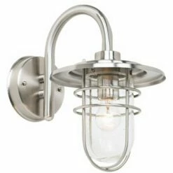 Wholesale ✨ John Timberland Industrial Outdoor Wall Light Fixture Brushed Nickel 12 3/4" Caged Seeded Glass for House Porch Patio Barn ⭐ -Outdoor Lighting Store unnamed file 3051
