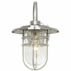 Wholesale ✨ John Timberland Industrial Outdoor Wall Light Fixture Brushed Nickel 12 3/4" Caged Seeded Glass for House Porch Patio Barn ⭐ -Outdoor Lighting Store unnamed file 3053
