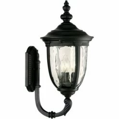 Cheap 🛒 John Timberland Outdoor Wall Light Fixture Textured Black Upbridge Arm 21" Clear 🔨 Hammered Glass for Exterior Porch Patio 😉 -Outdoor Lighting Store unnamed file 3060