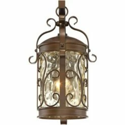 New 😍 John Timberland Traditional Outdoor Wall Light Fixture Oil Rubbed Bronze Scroll 17 1/2" Amber 🔨 Hammered Glass for House Porch Patio 😀 -Outdoor Lighting Store unnamed file 3067